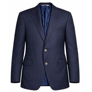 Samuelsohn 42R Navy Blazer Super 150s Ice Wool Colombo Italy Luxury Sports Coat